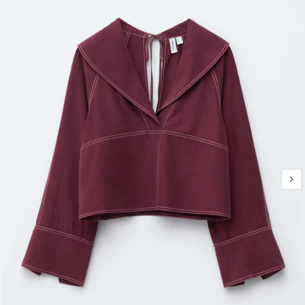 & Other Stories Sailor Collar Blouse Dark Red XSmall